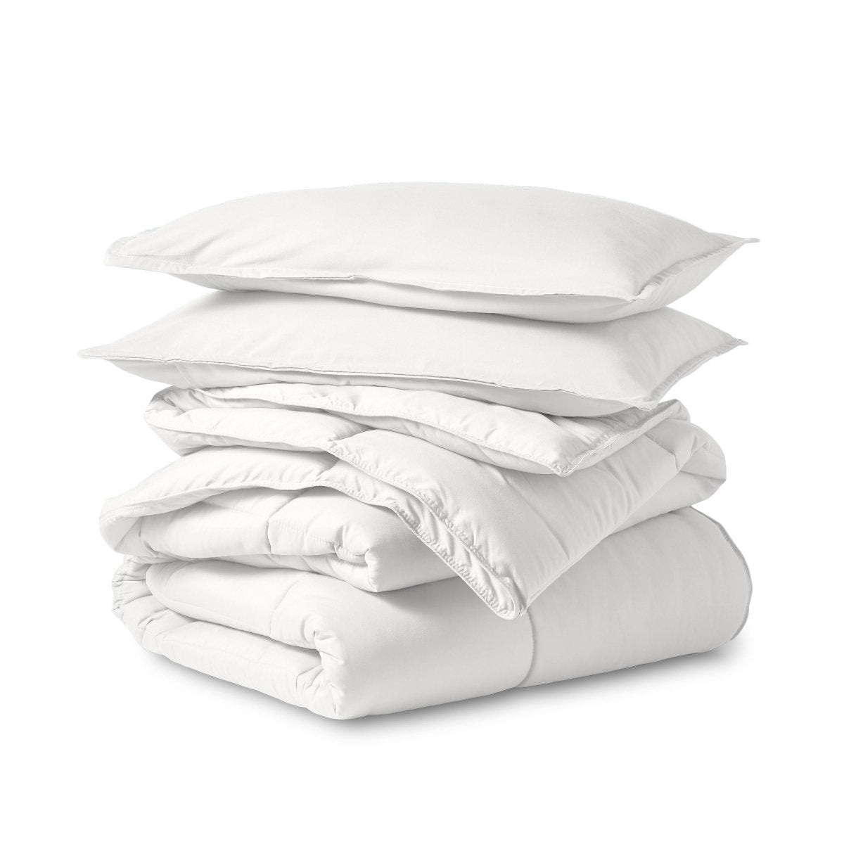 Comforter set folded and stacked