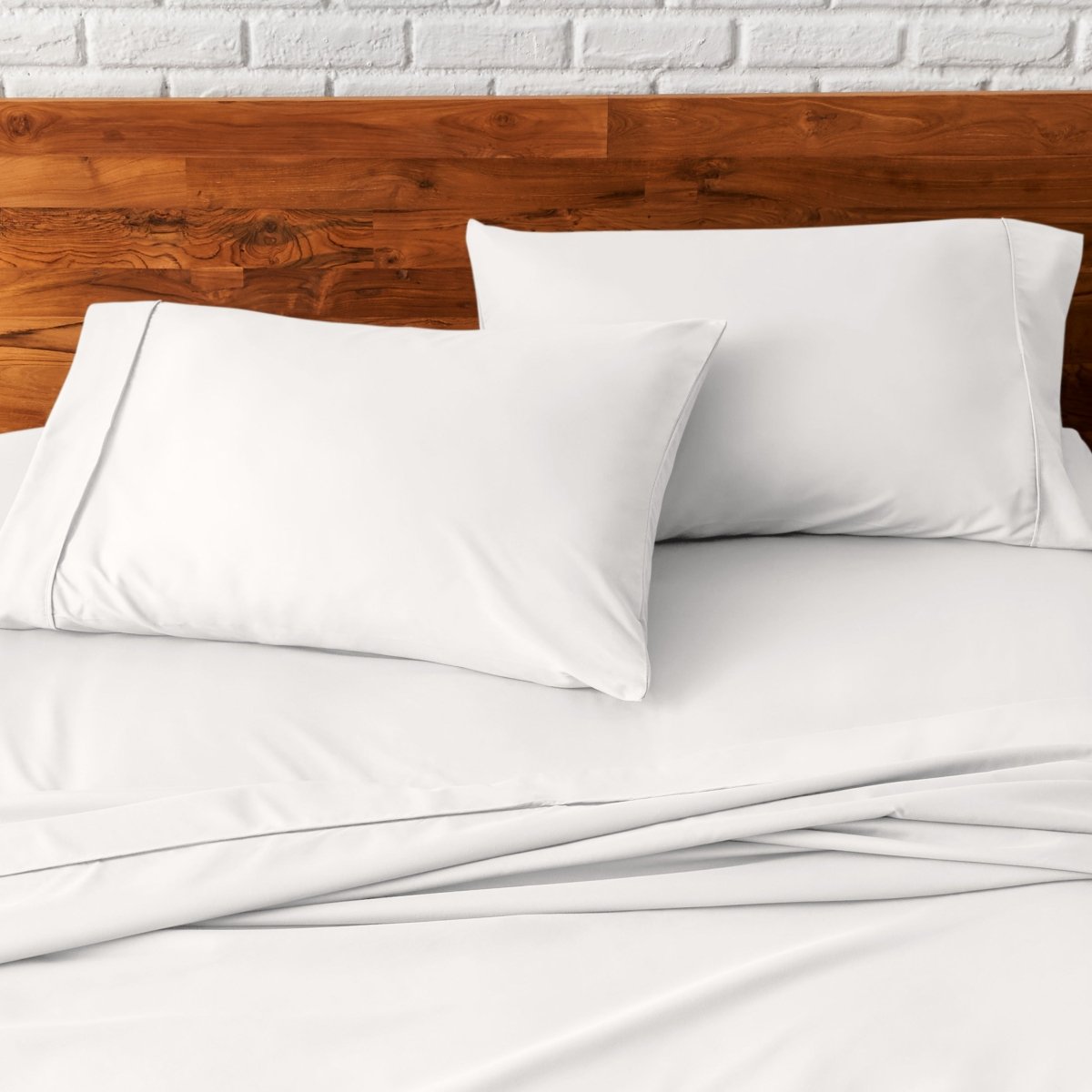 Close up of pillowcases on a bed