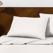 Close up of pillowcases on a bed
