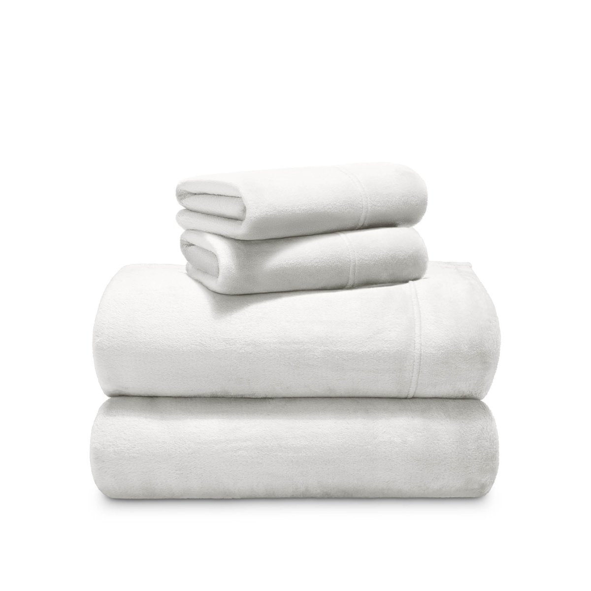 Microplush sheet set stacked