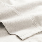 Close-up of organic flannel top sheet