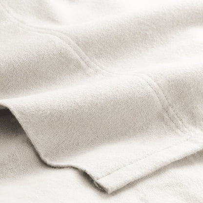 Close-up of organic flannel top sheet
