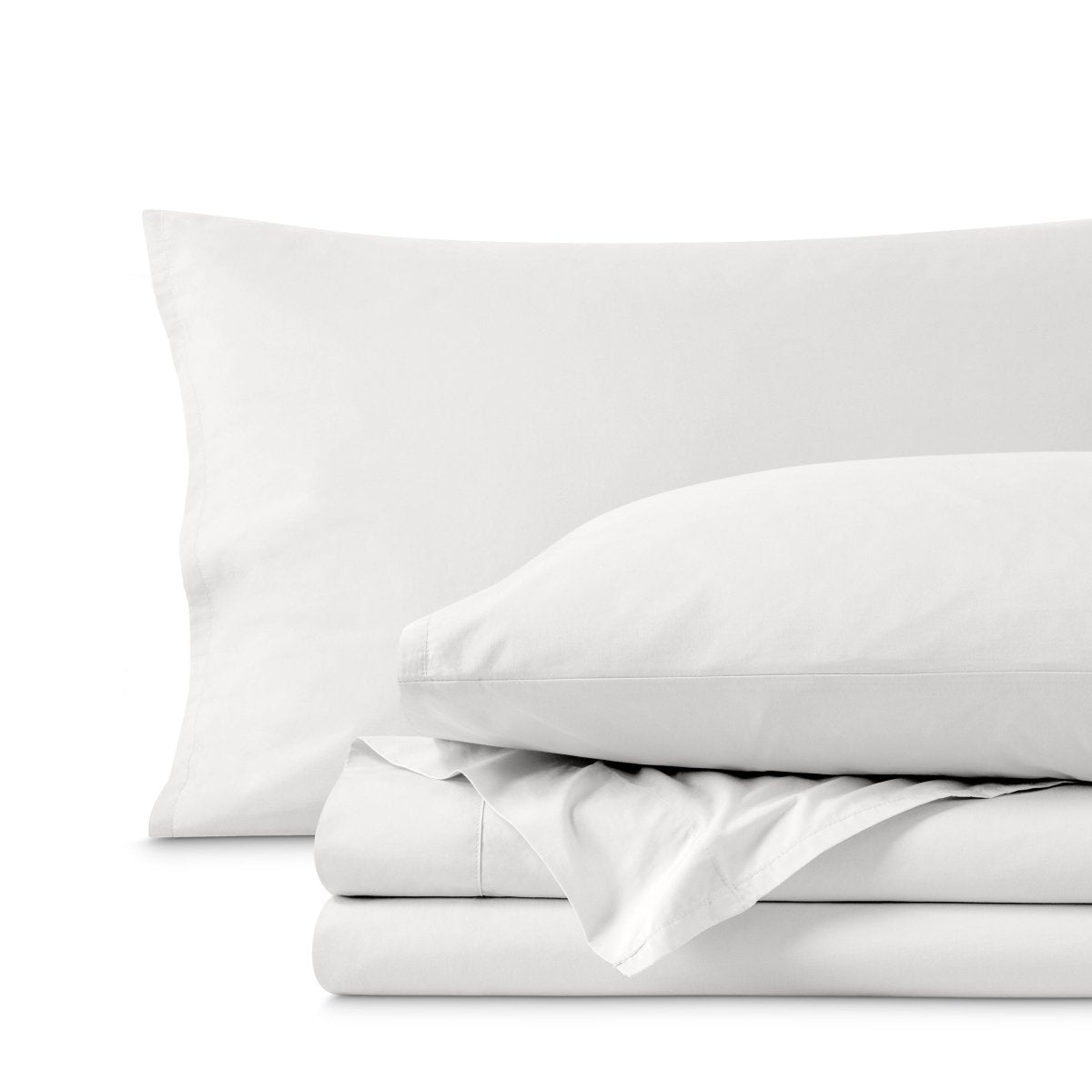 Percale sheet set folded neatly