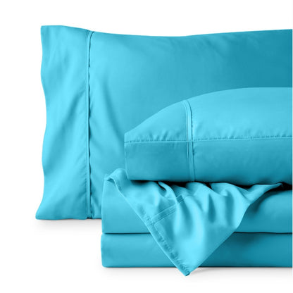 Sheet set folded on a white background