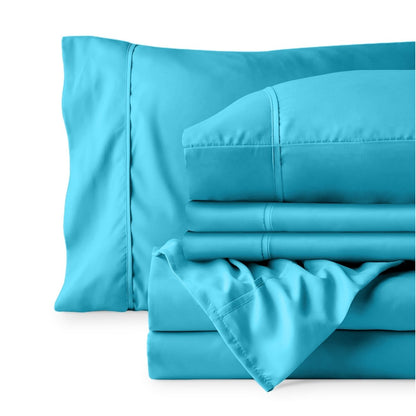 Sheet set folded on a white background