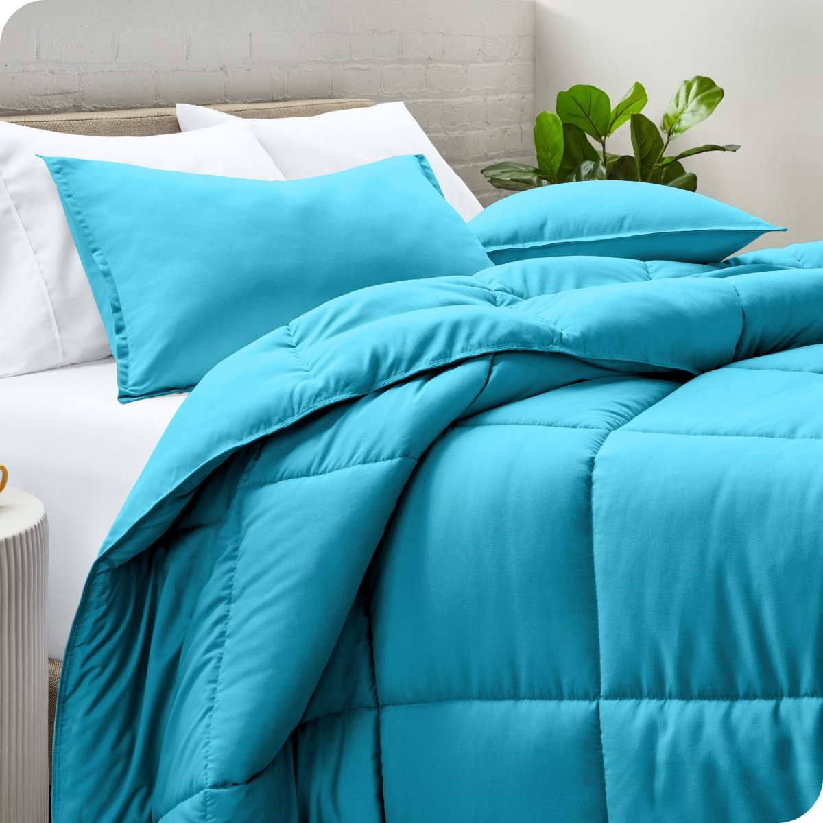 Down Alternative Box Stitch Comforter Set