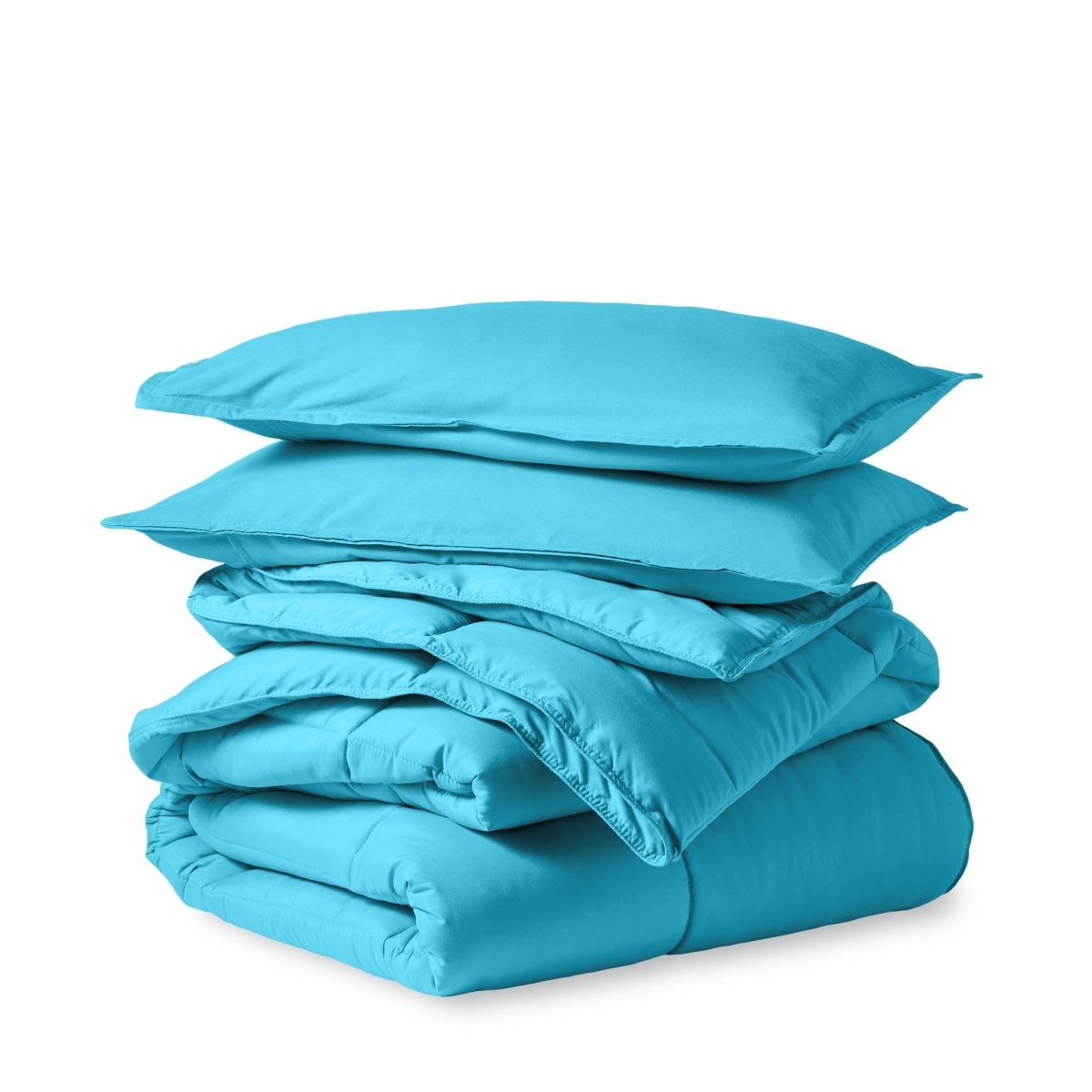 A down alternative comforter folded neatly