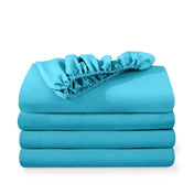 4 ultra soft fitted sheets folded and stacked