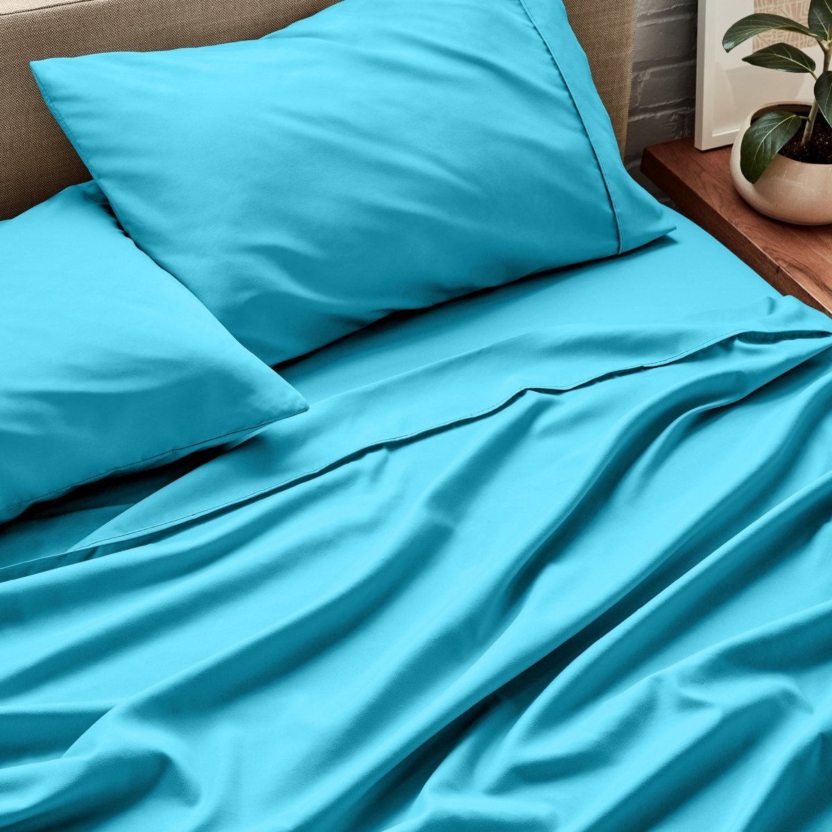 Close up of ultra-soft sheets on a bed