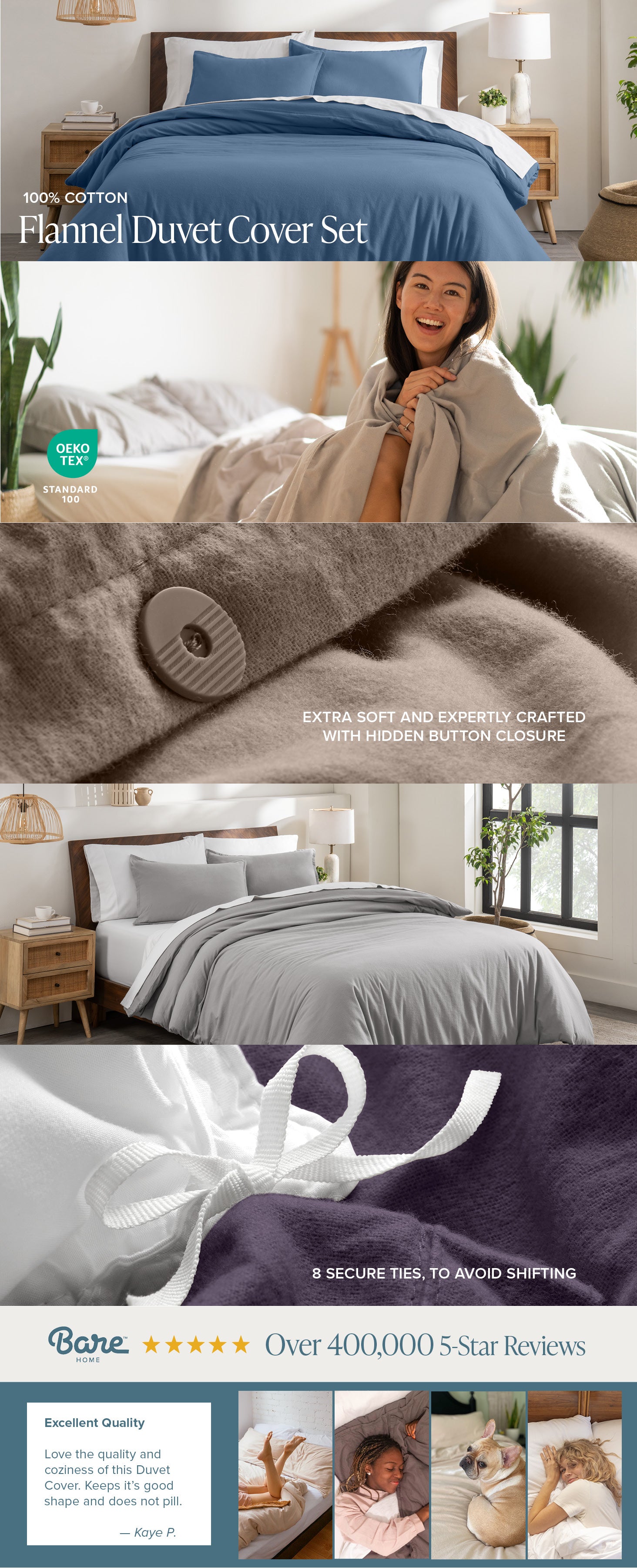 Cotton Flannel Duvet Cover & Sham Set EBC