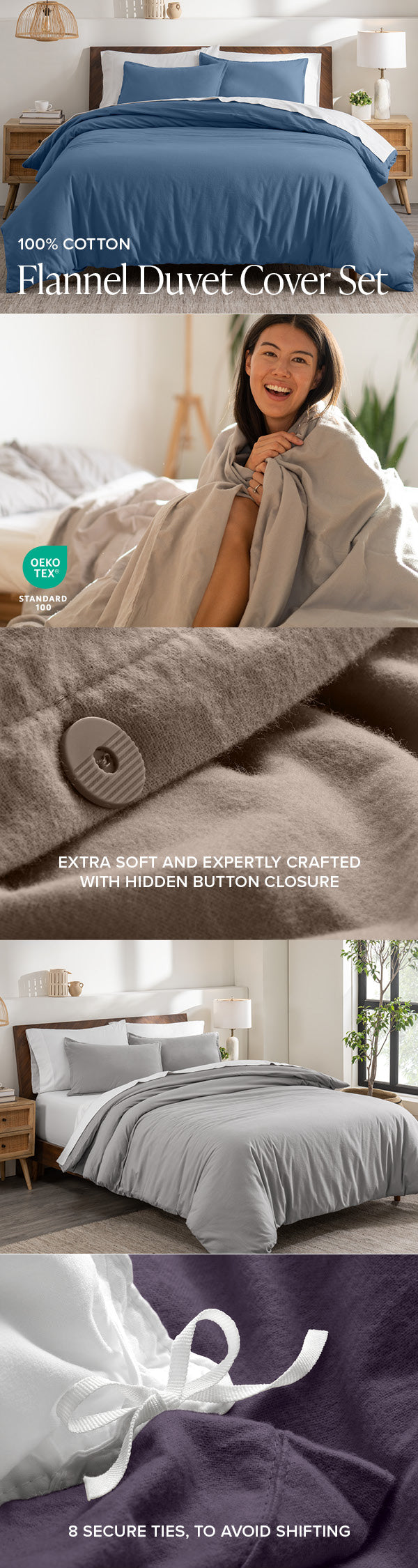 Cotton Flannel Duvet Cover & Sham Set EBC Mobile