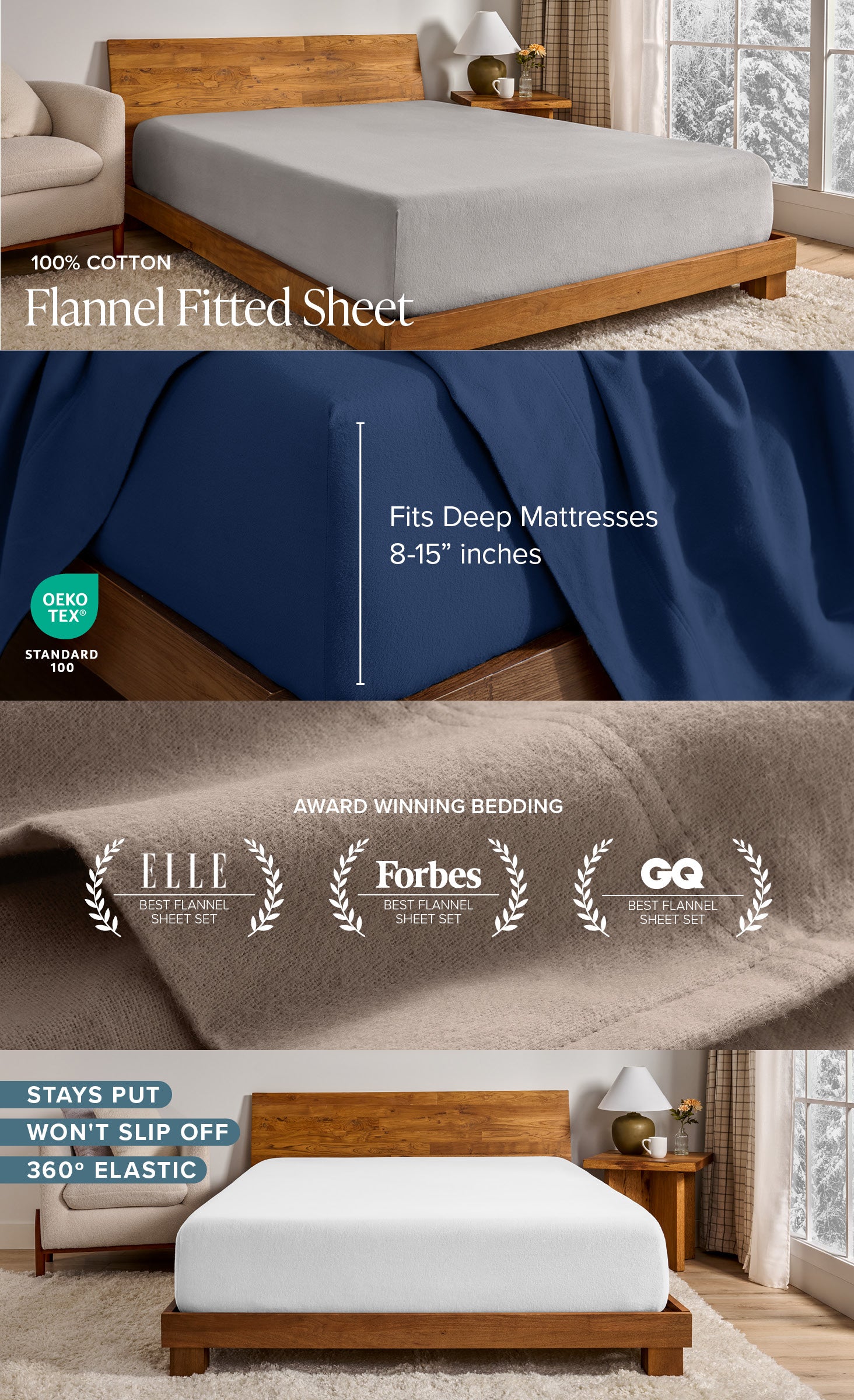 Cotton Flannel Fitted Sheet EBC