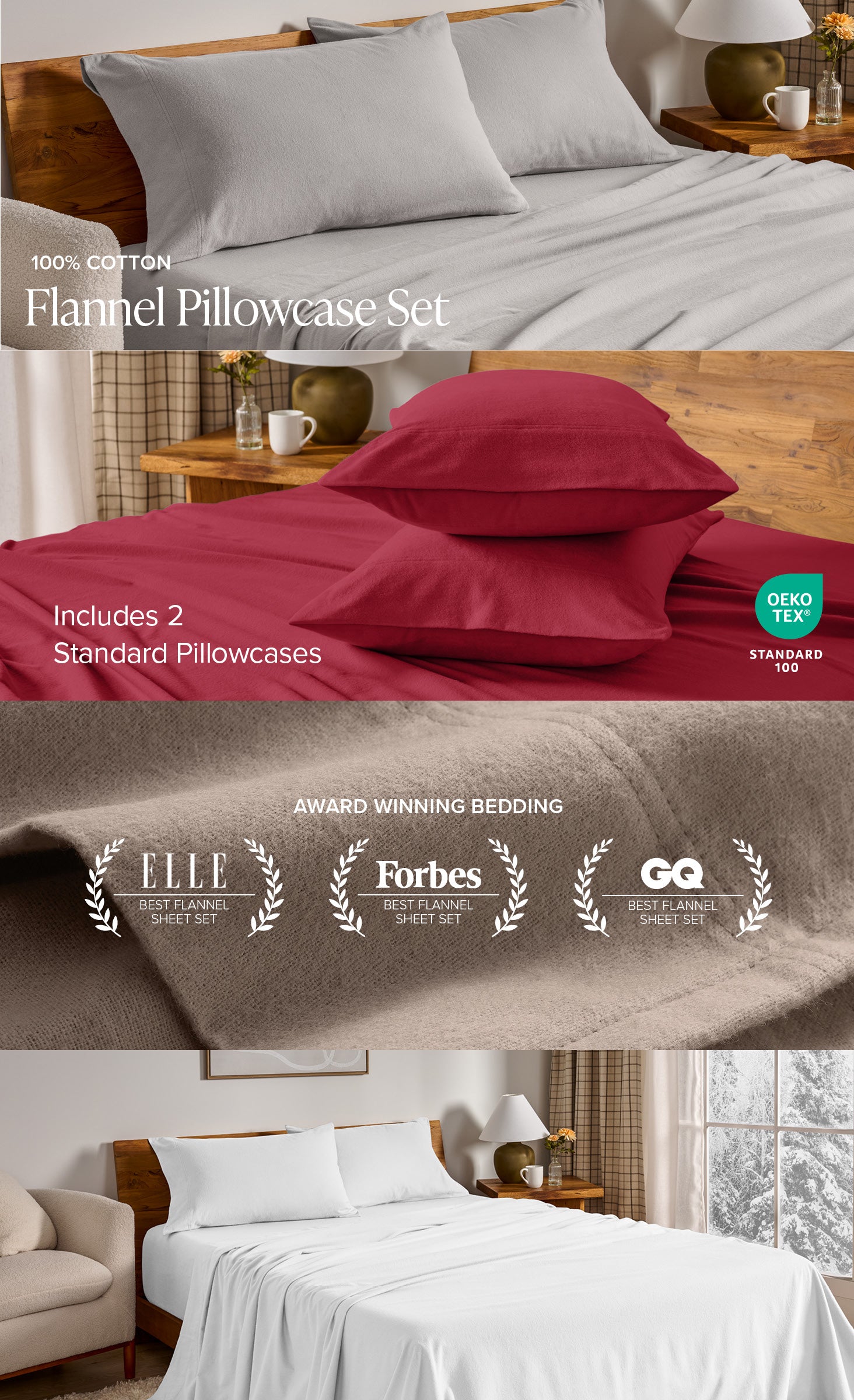 Cotton Flannel Pillowcase Set EBC