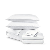 Bedding set including duvet set and sheet set on a white background