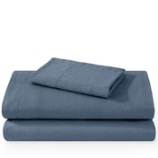 Washed sheet set folded and stacked