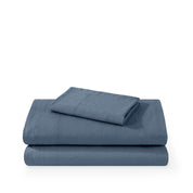 Washed sheet set folded and stacked