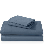 Washed sheet set folded and stacked