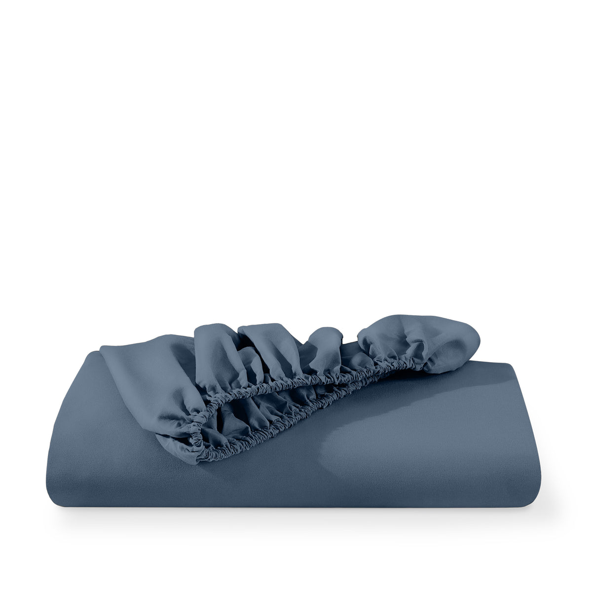 Microfiber fitted sheet folded with a white background