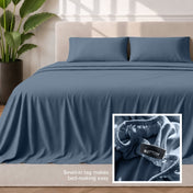 Sewn-in tag makes bed-making easy