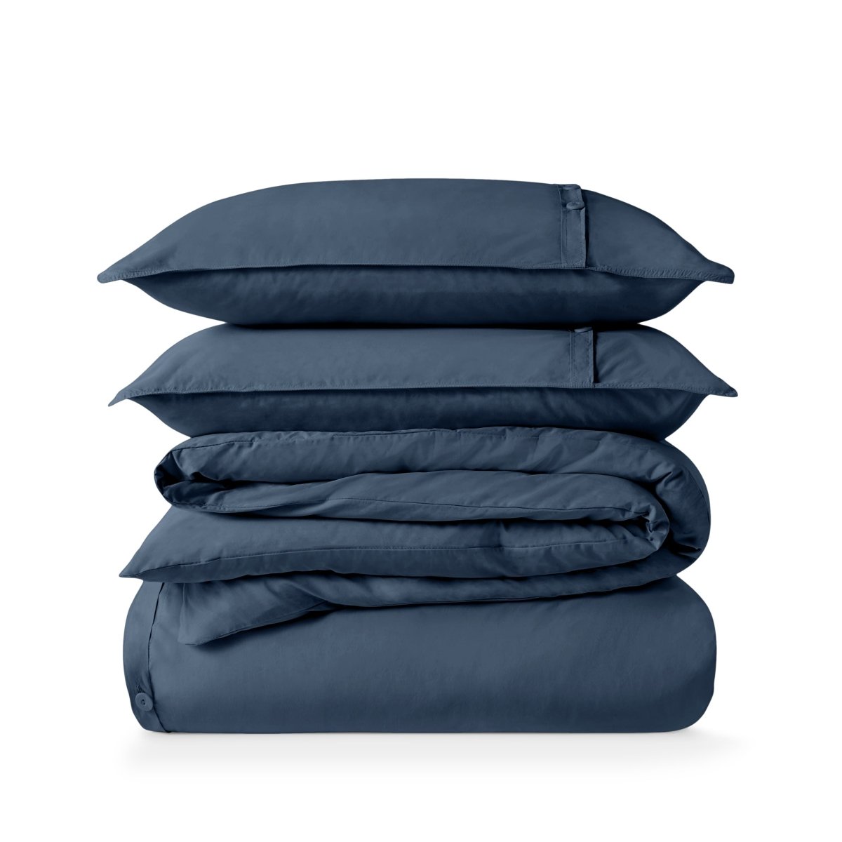 Percale duvet cover set stacked