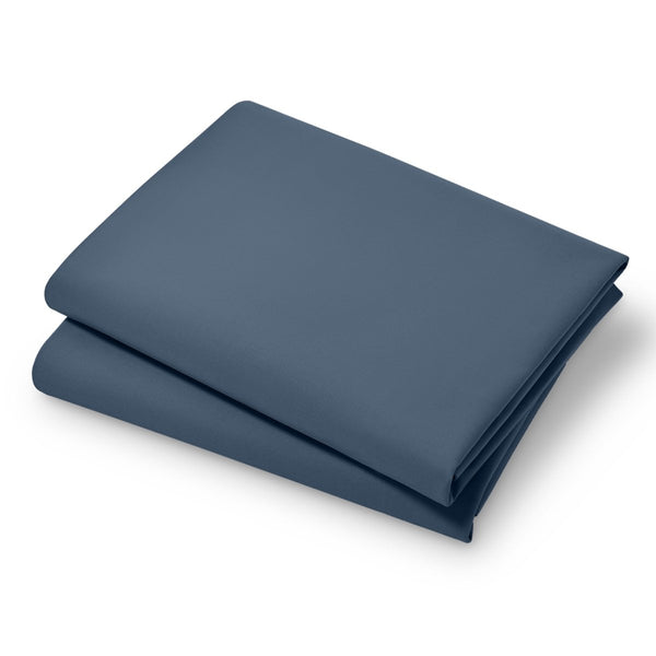 Two sateen pillowcases folded and stacked