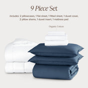 Percale bundle stacked to show what is included