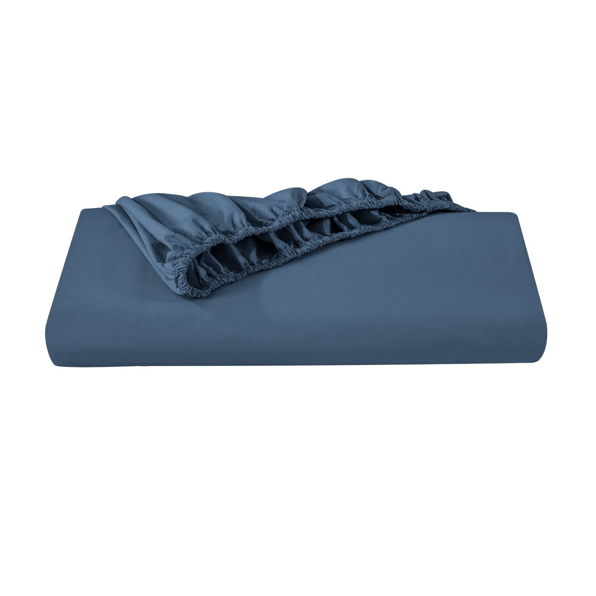 Organic percale fitted sheet folded