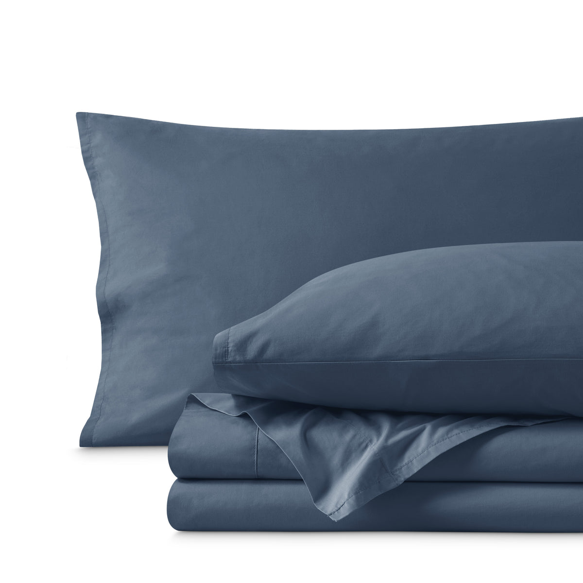 Percale sheet set folded neatly