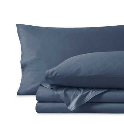 Percale sheet set folded neatly