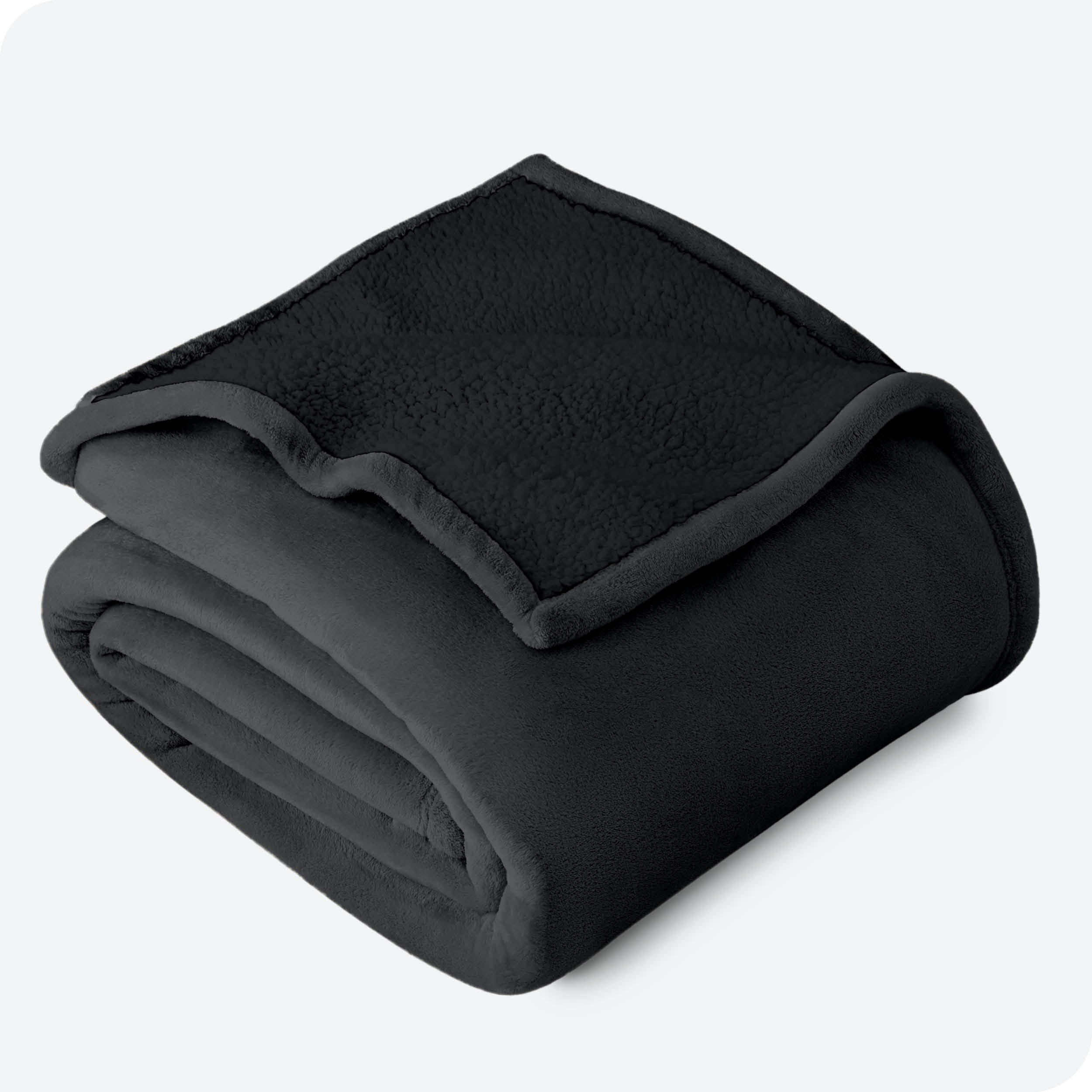 Black Sherpa Blanket folded