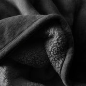 Close up of a sherpa blanket