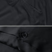 Close-up of the corner ties and button closure on a duvet cover