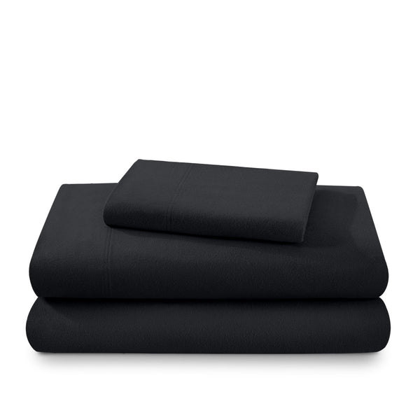 A neatly arranged set of flannel sheets