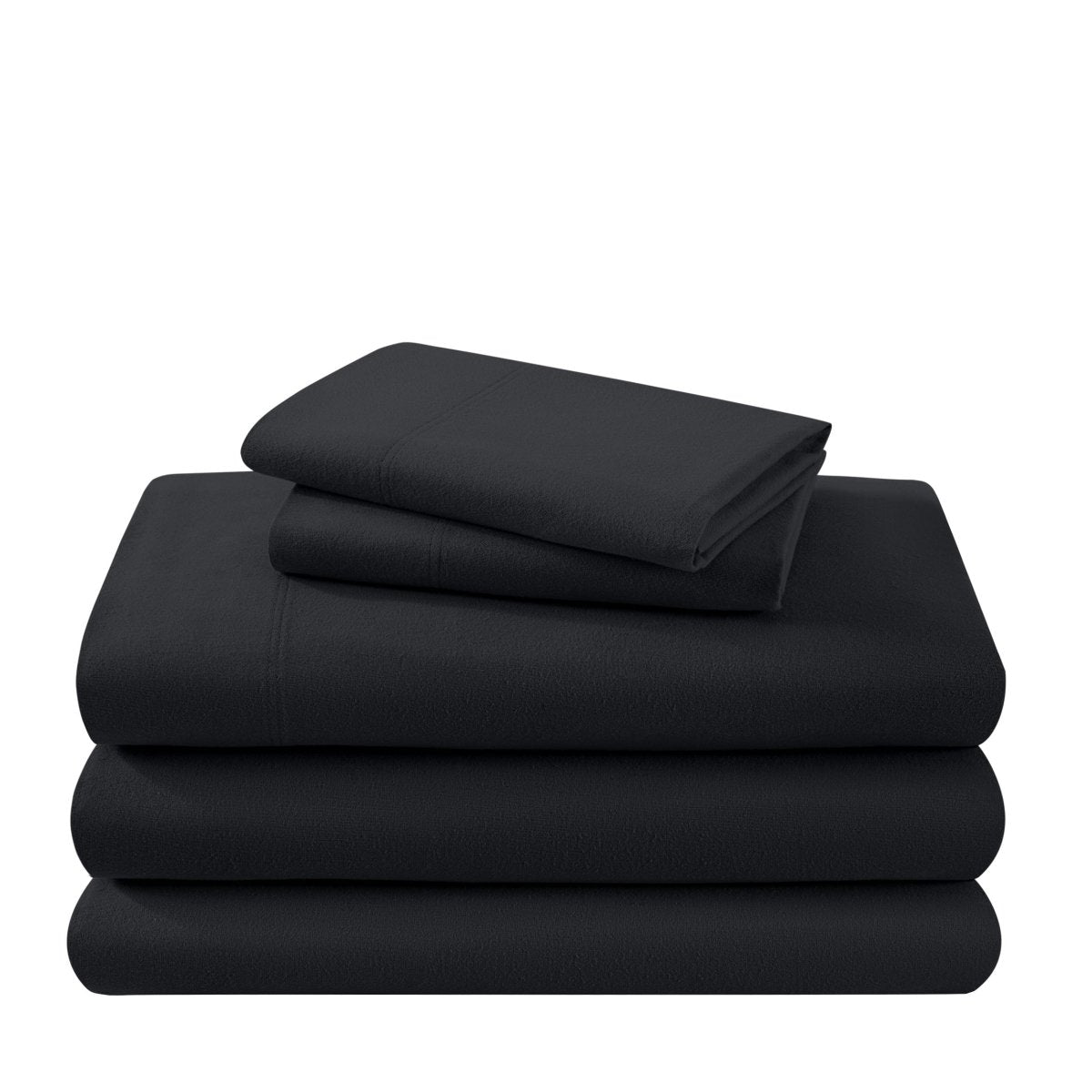 A neatly arranged set of flannel sheets