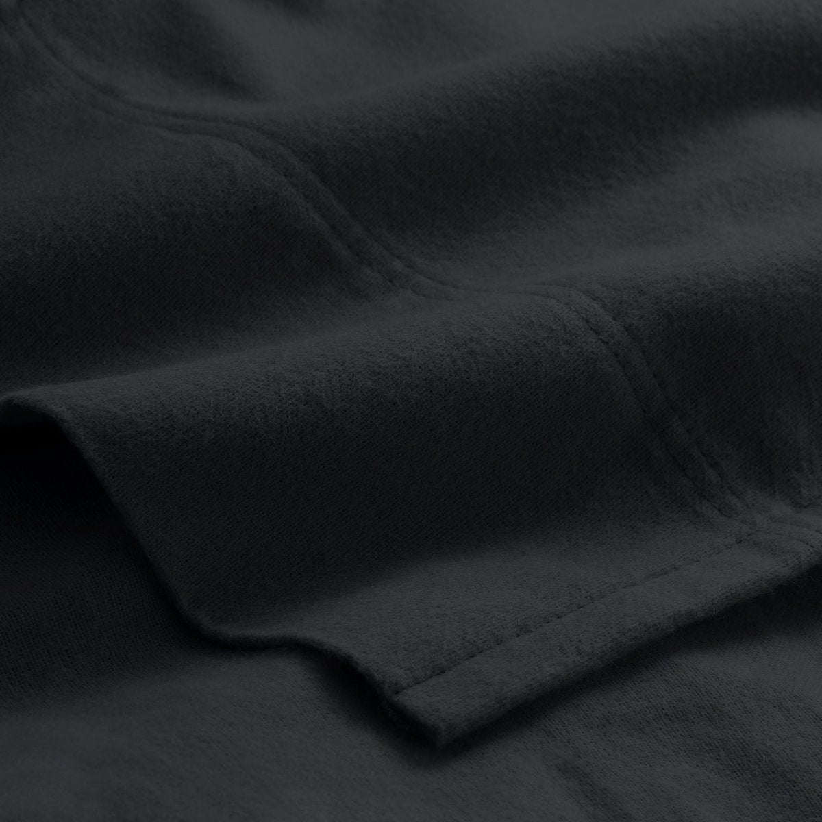 Close-up of the top of a flannel sheet