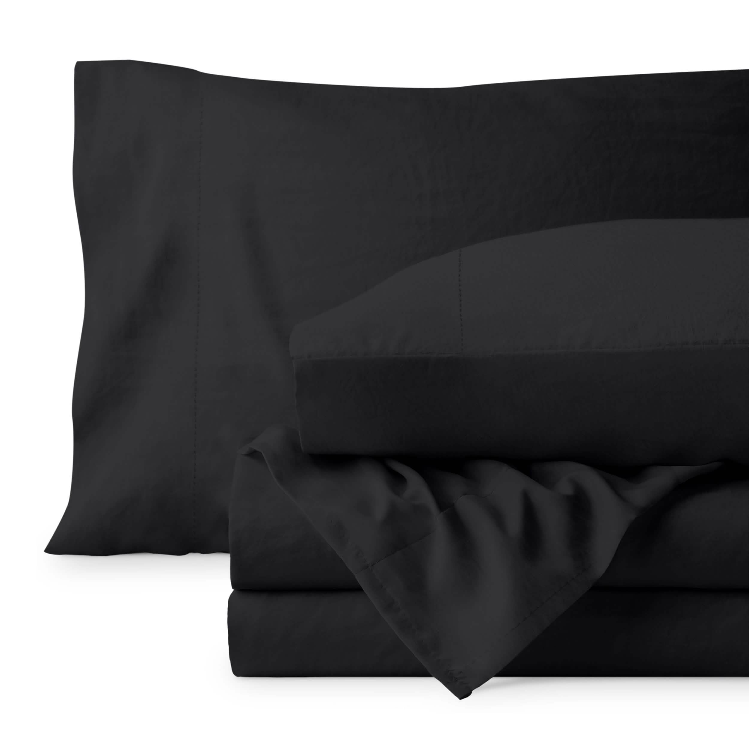 Washed sheet set folded and stacked