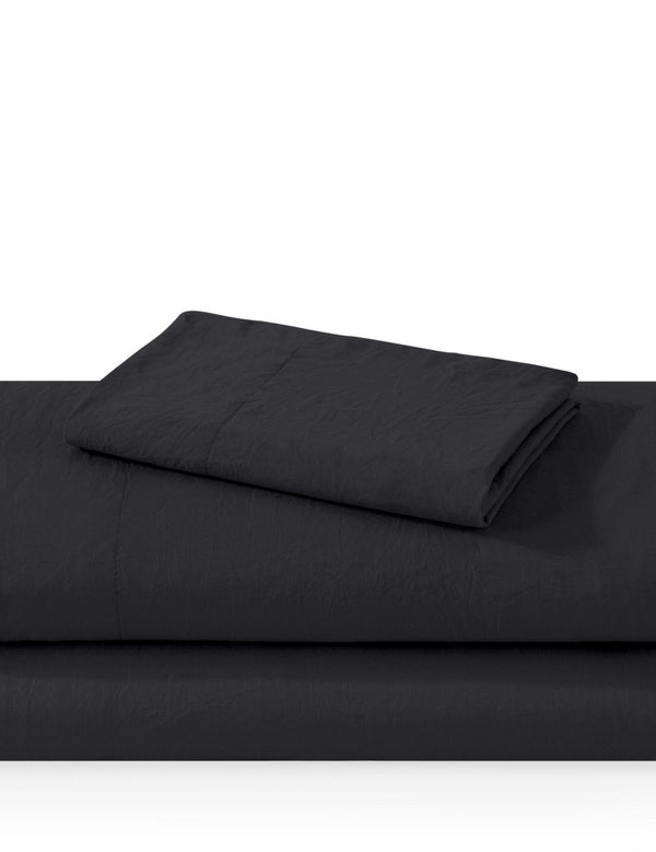 Washed sheet set folded and stacked