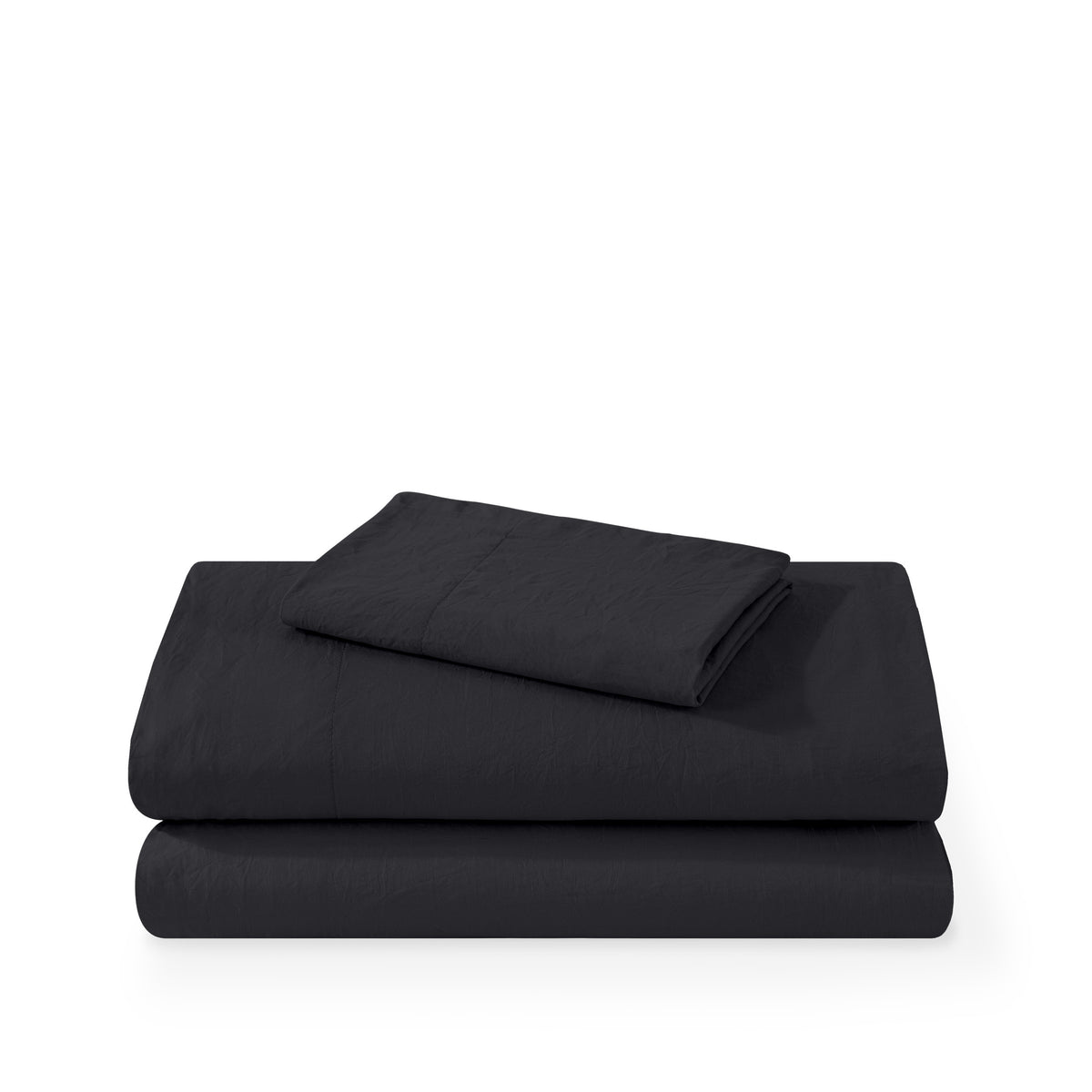 Washed sheet set folded and stacked