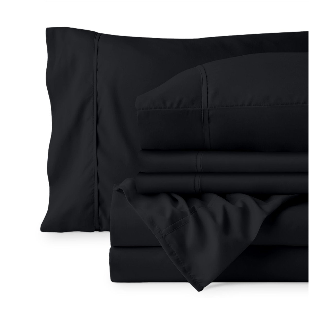 Sheet set folded on a white background