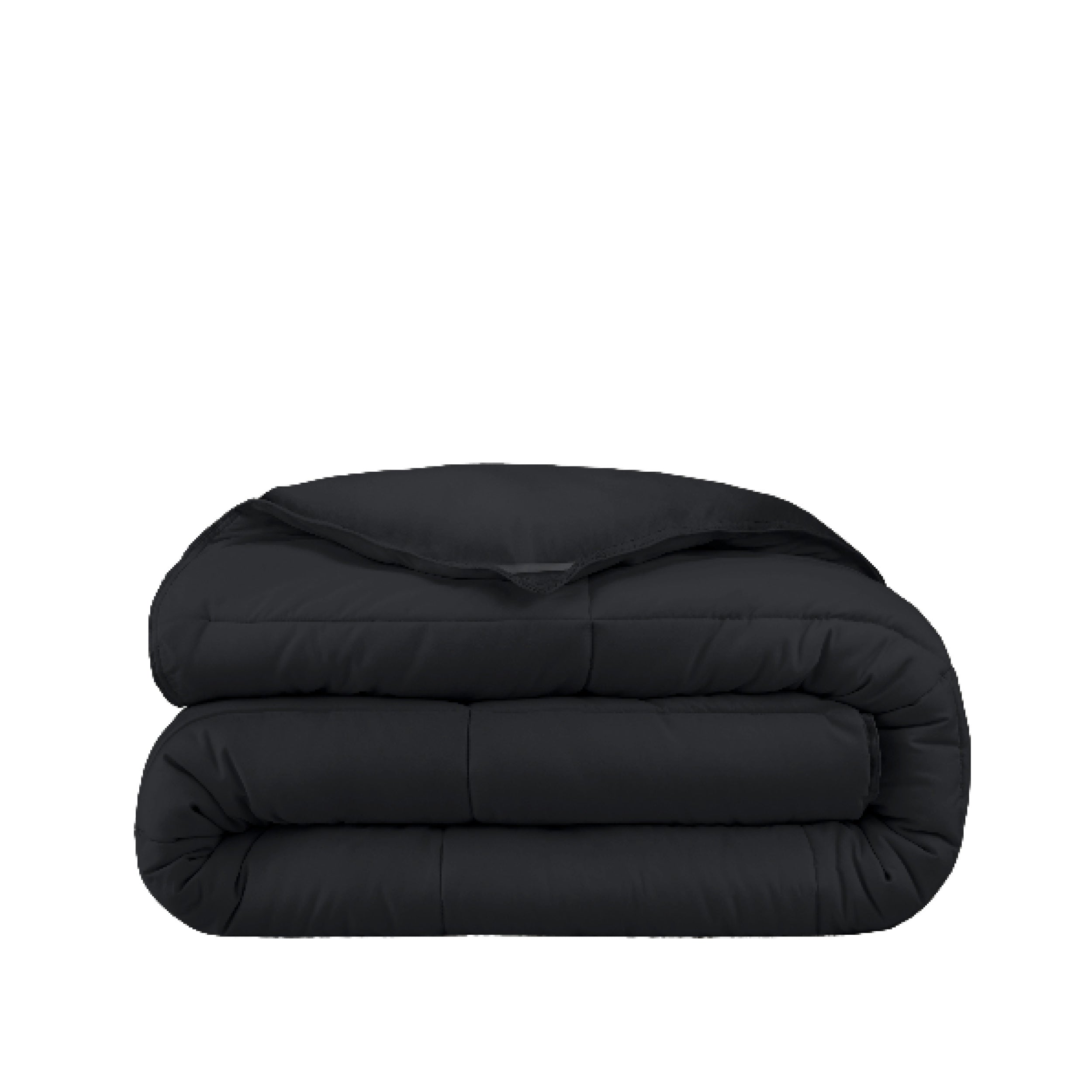 A black duvet insert folded