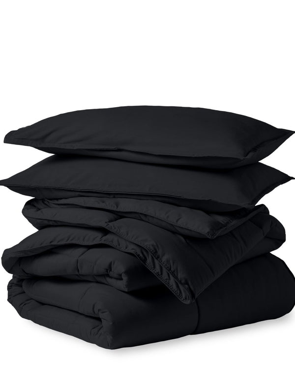 A down alternative comforter folded neatly
