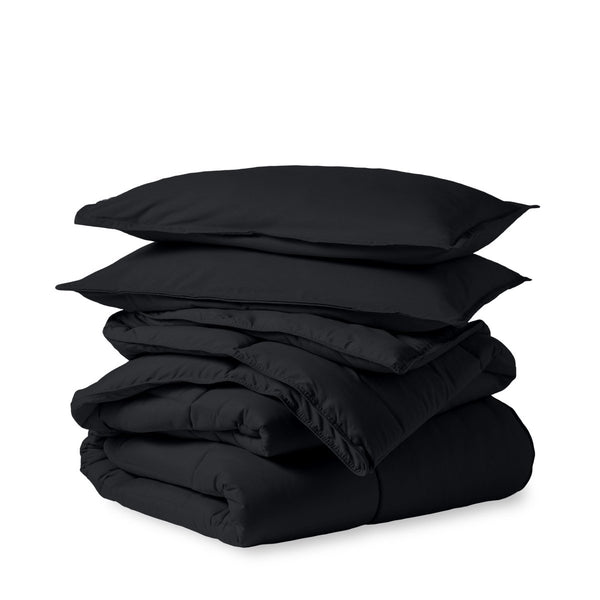 A down alternative comforter folded neatly
