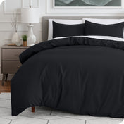 Microfiber duvet set on a bed