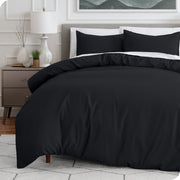 Microfiber duvet set on a bed