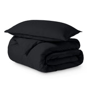 Solid color duvet set folded and stacked