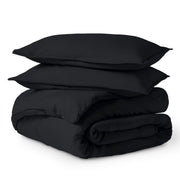 Microfiber duvet set folded and stacked