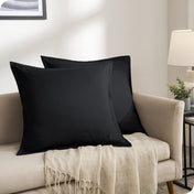 Two pillows on a beige couch in a living room setting.