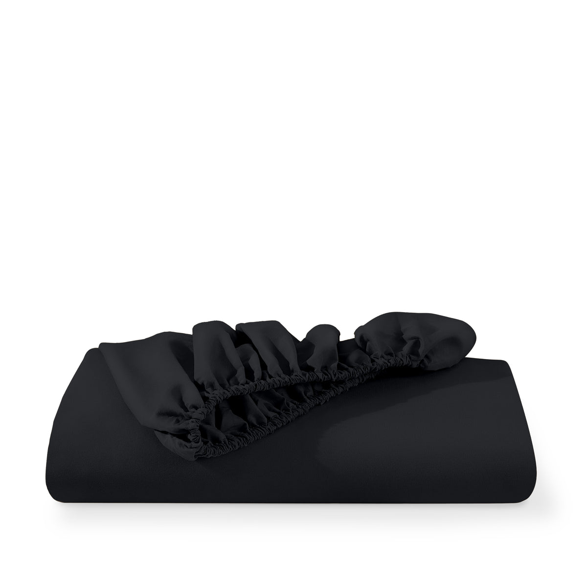 Microfiber fitted sheet folded with a white background