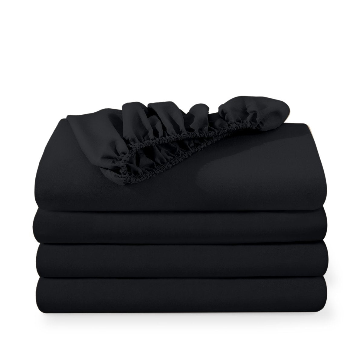 4 ultra soft fitted sheets folded and stacked