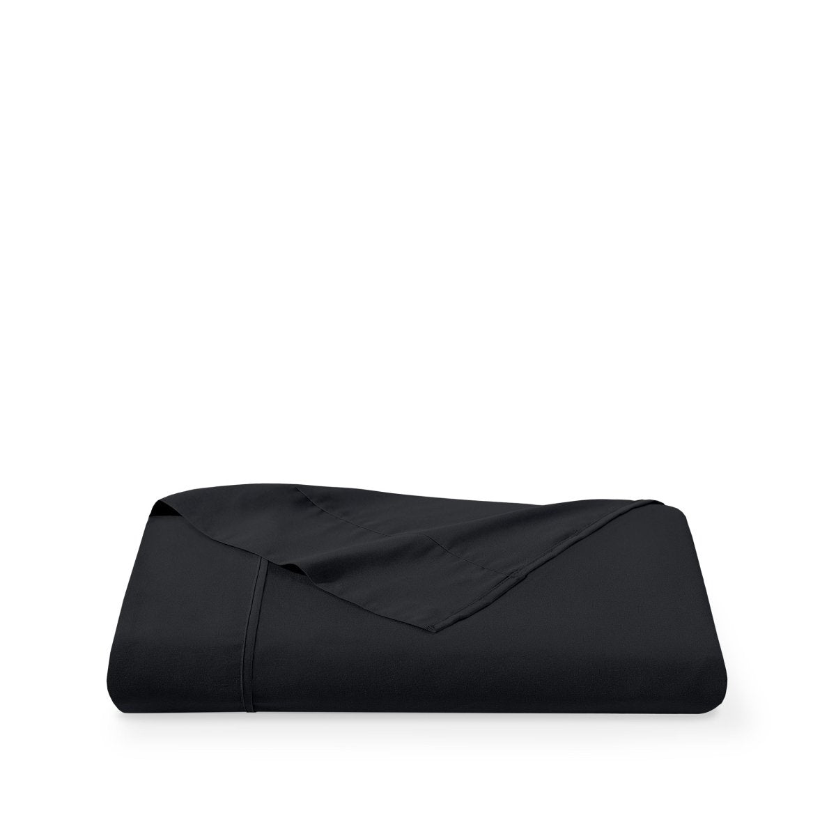 Black flat sheet on a white background